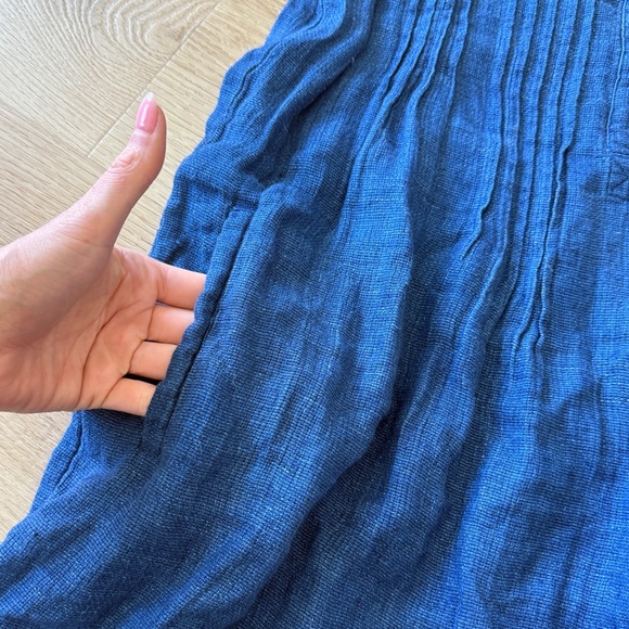 Faherty Isha Sleeveless Linen Dress Indigo - Picture 6 of 10